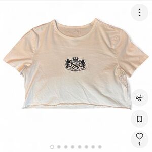 white & black Lauren Ralph Lauren cropped tee crown graphic